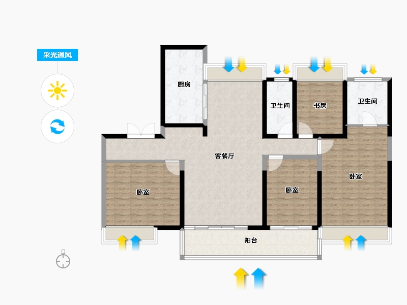 江苏省-宿迁市-黄金时代-144.00-户型库-采光通风