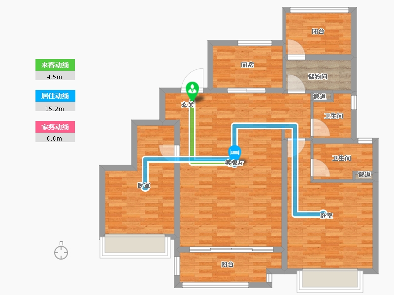 江苏省-苏州市-尚隽华庭-96.20-户型库-动静线