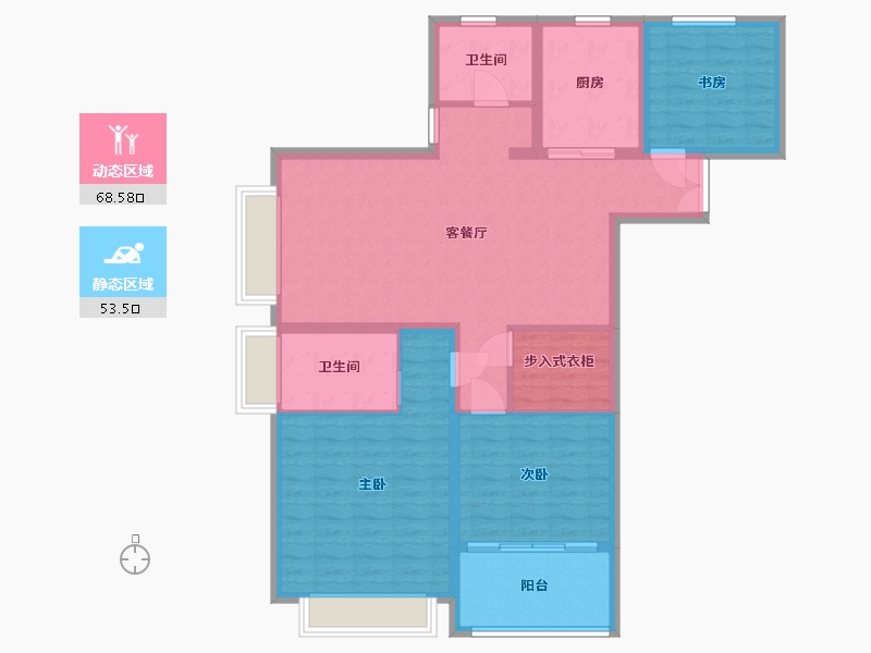 江苏省-淮安市-宏元国际广场-110.20-户型库-动静分区