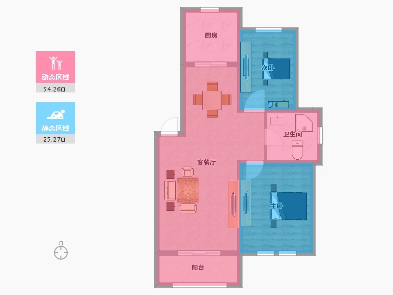 江苏省-扬州市-碧玉园-71.10-户型库-动静分区