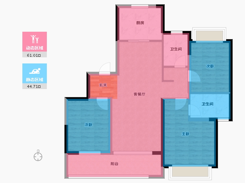 江苏省-苏州市-苏高新熙境云庭-94.99-户型库-动静分区