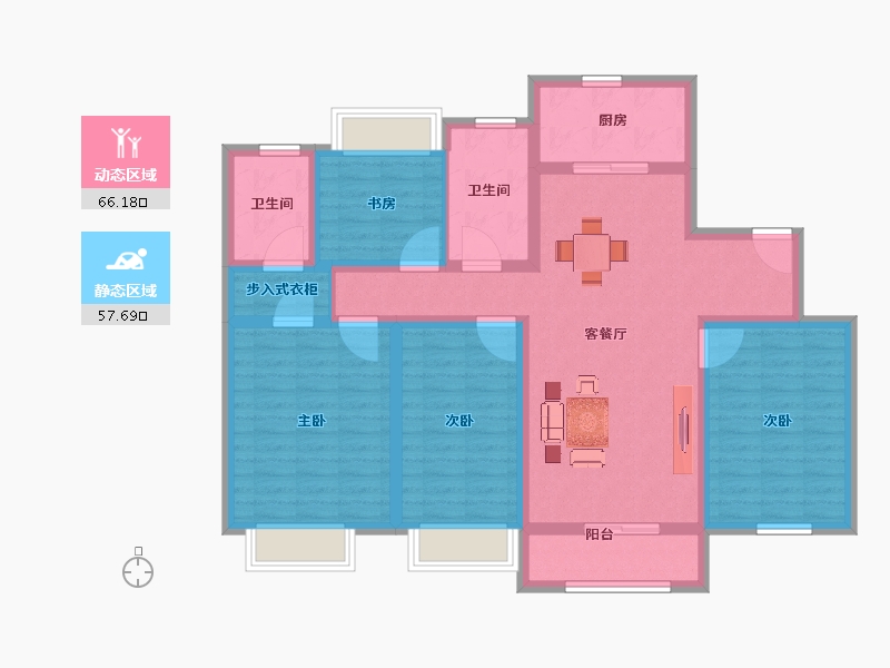 江苏省-扬州市-华建A.R.T上院-110.00-户型库-动静分区