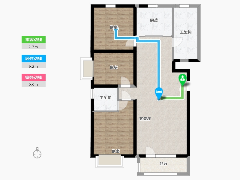 山西省-太原市-华润•中海•凯旋门-94.10-户型库-动静线