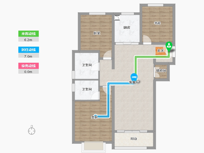 陕西省-咸阳市-玺园-102.70-户型库-动静线