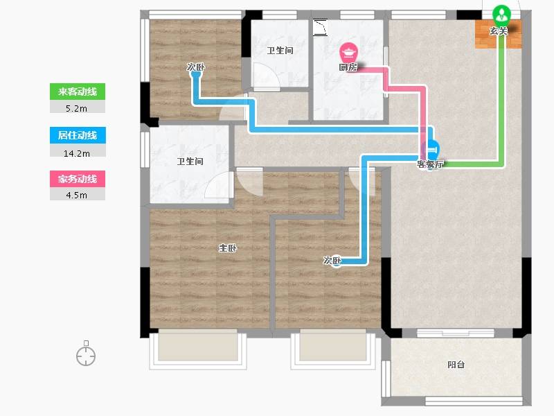 江苏省-南京市-四季金辉观岚-84.00-户型库-动静线