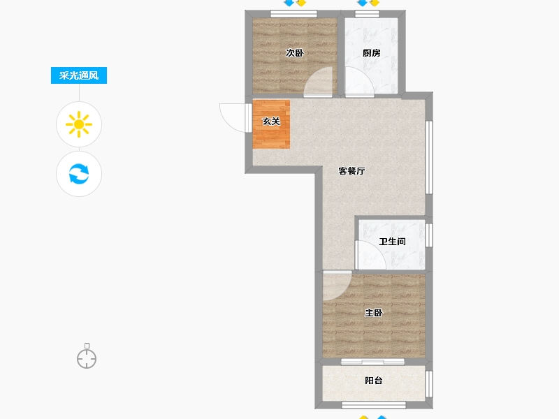 浙江省-台州市-国强江南宁溪-55.01-户型库-采光通风