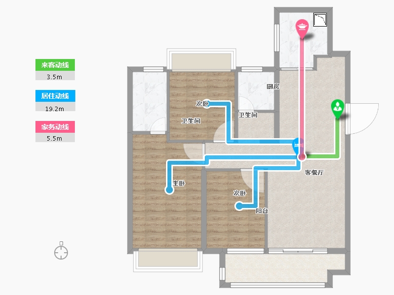 江苏省-苏州市-华侨城翡翠天域-92.00-户型库-动静线