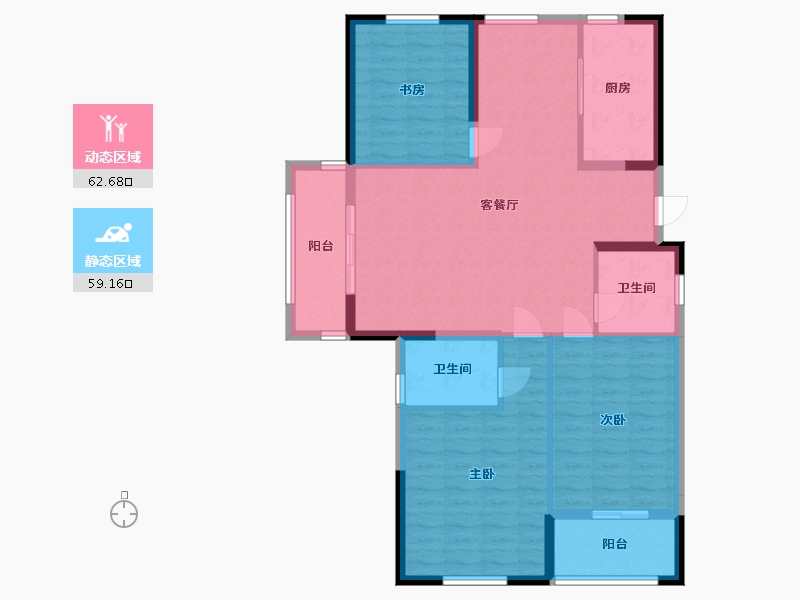 江苏省-淮安市-丽景铂郡-110.61-户型库-动静分区