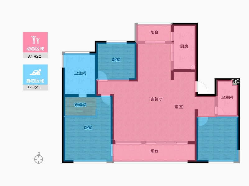 江苏省-苏州市-仁恒运河时代-132.01-户型库-动静分区