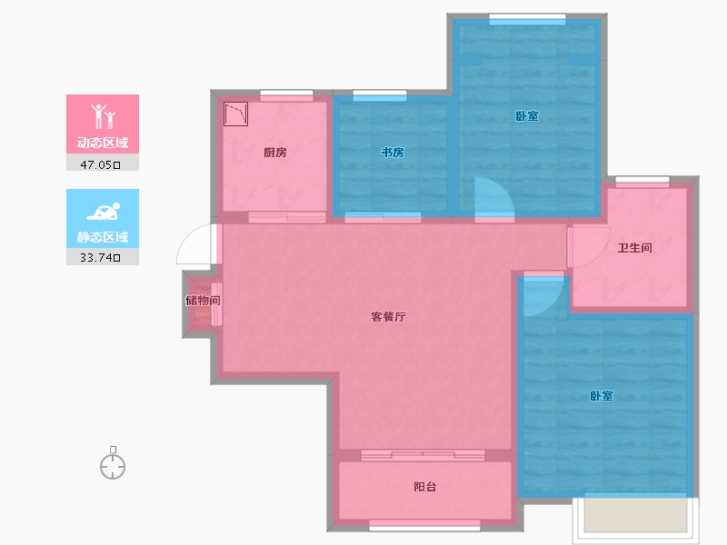 江苏省-无锡市-复地公园城邦达令港-71.33-户型库-动静分区