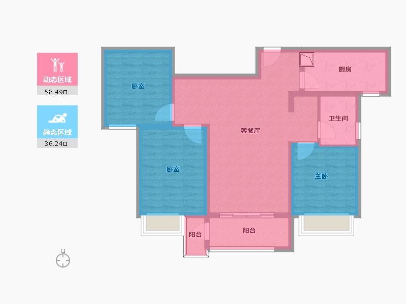 陕西省-咸阳市-玺园-84.00-户型库-动静分区