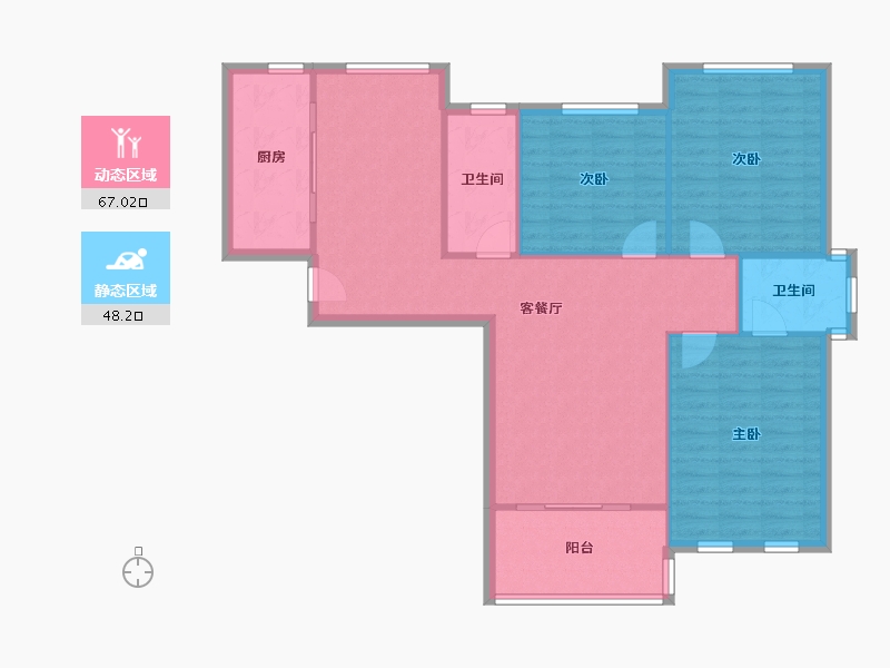 陕西省-安康市-香城艺境-105.85-户型库-动静分区