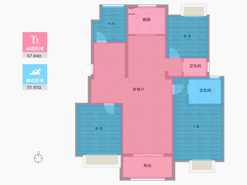 江苏省-无锡市-复地公园城邦达令港-110.28-户型库-动静分区