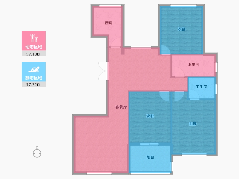 陕西省-安康市-香城艺境-104.24-户型库-动静分区