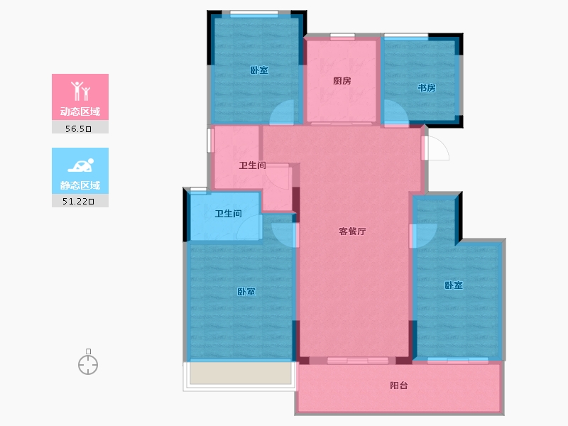 浙江省-杭州市-阳光城保亿•翡丽云邸-97.00-户型库-动静分区