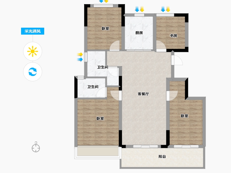 浙江省-杭州市-阳光城保亿•翡丽云邸-97.00-户型库-采光通风