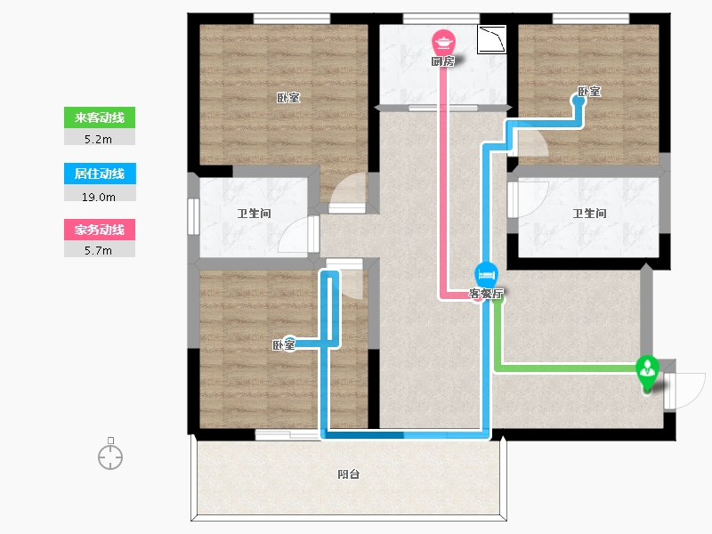 陕西省-咸阳市-中昌·如意城-91.75-户型库-动静线