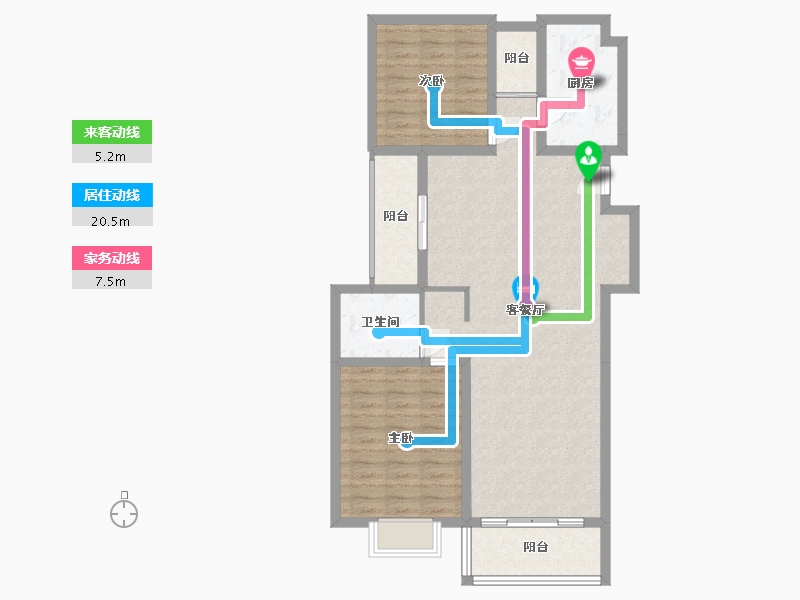 江苏省-盐城市-绿城东台柳岸晓风-92.96-户型库-动静线