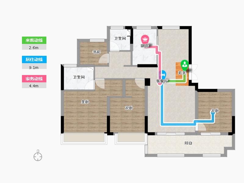 浙江省-台州市-碧桂园德信西岸-111.52-户型库-动静线