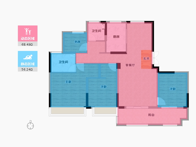 浙江省-台州市-碧桂园德信西岸-111.52-户型库-动静分区