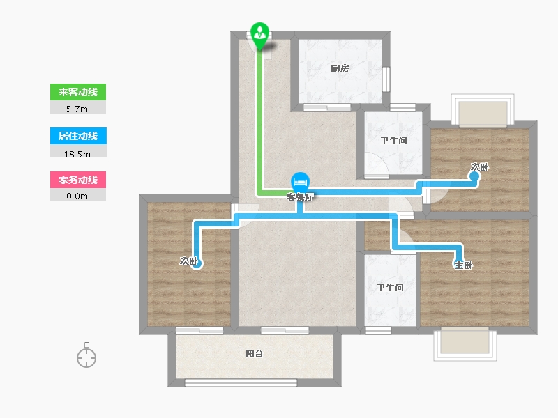 江苏省-泰州市-新城丹霞花园-85.00-户型库-动静线