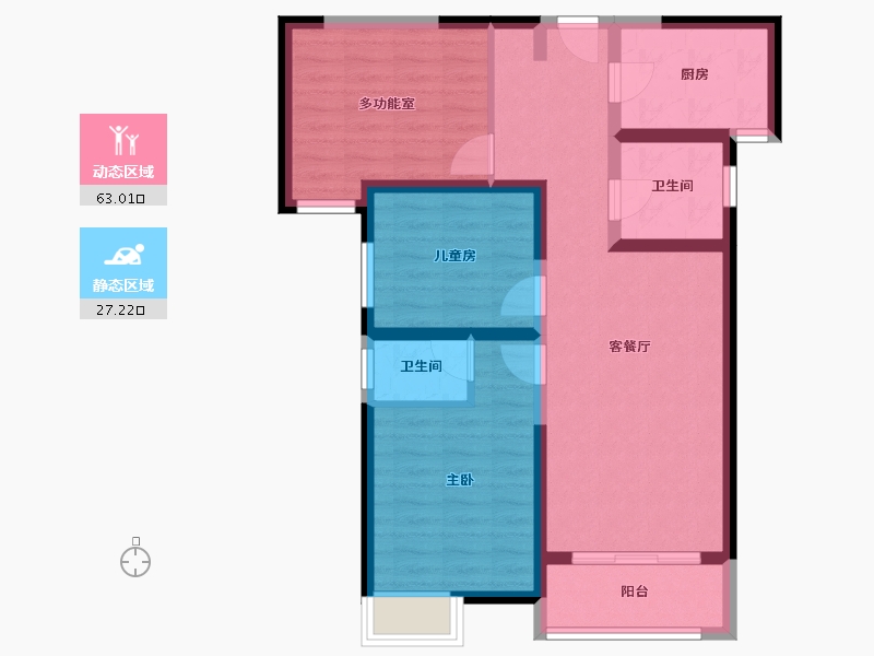 陕西省-咸阳市-华泰玉景台-79.62-户型库-动静分区