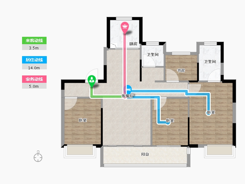 江苏省-泰州市-世茂璀璨泱颂-104.00-户型库-动静线