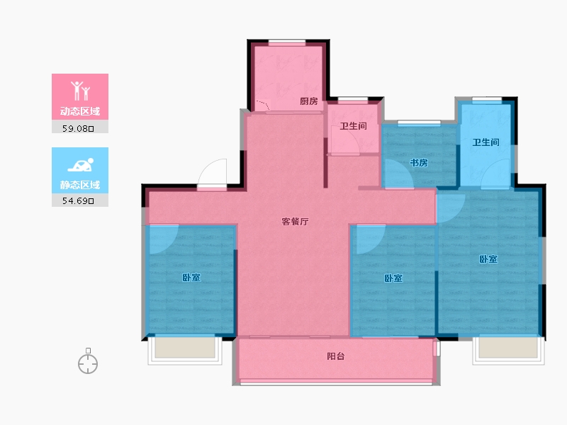 江苏省-泰州市-世茂璀璨泱颂-104.00-户型库-动静分区