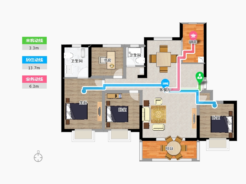 陕西省-西安市-汉华原上-107.41-户型库-动静线