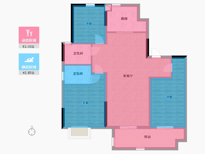 江苏省-南通市-观澜台-94.00-户型库-动静分区