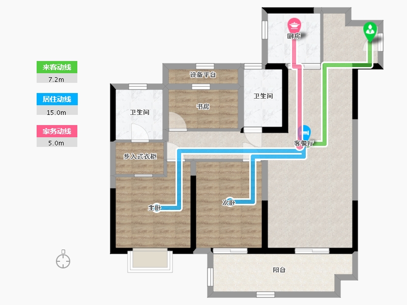 江苏省-南通市-观澜台-96.00-户型库-动静线