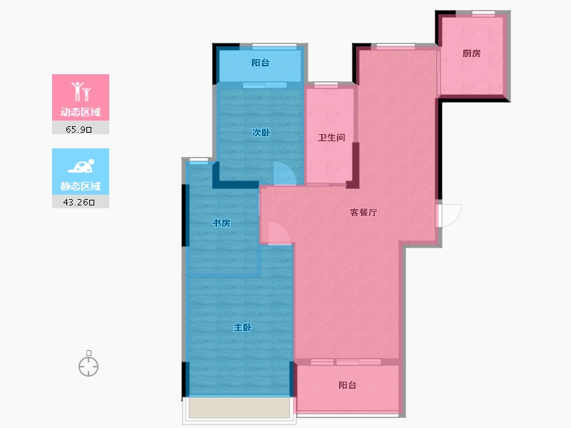 江苏省-淮安市-丽景铂郡-98.90-户型库-动静分区