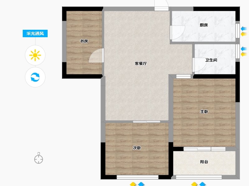 江苏省-淮安市-丽景铂郡-79.50-户型库-采光通风