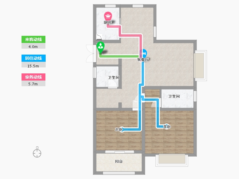 江苏省-淮安市-宏元国际广场-90.10-户型库-动静线