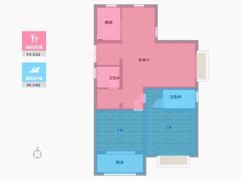 江苏省-淮安市-宏元国际广场-90.10-户型库-动静分区