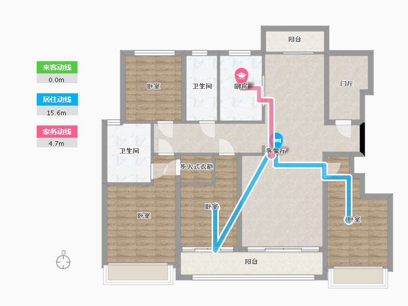 浙江省-杭州市-融创玖樟台-127.41-户型库-动静线