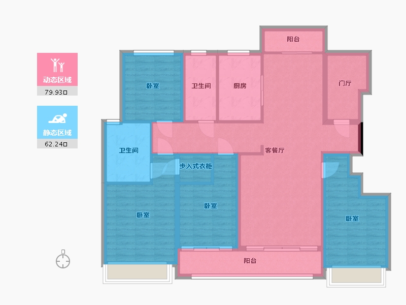 浙江省-杭州市-融创玖樟台-127.41-户型库-动静分区