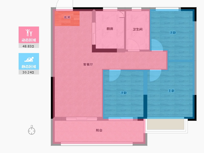 江苏省-南京市-望江悦府-71.00-户型库-动静分区