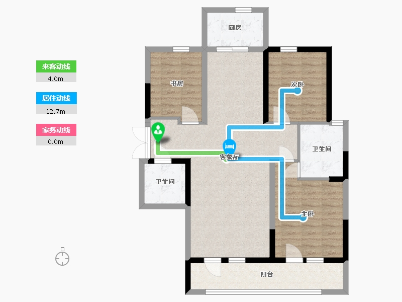 青海省-西宁市-中房海东萨尔斯堡-92.33-户型库-动静线