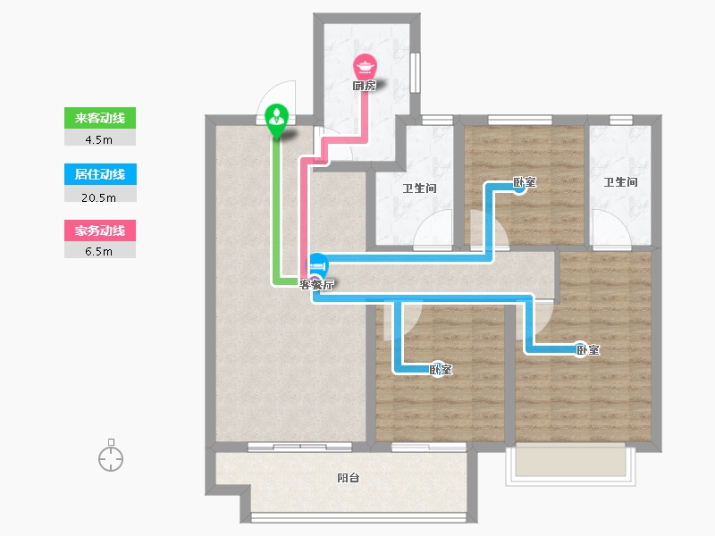 江苏省-宿迁市-宿迁天铂-95.01-户型库-动静线