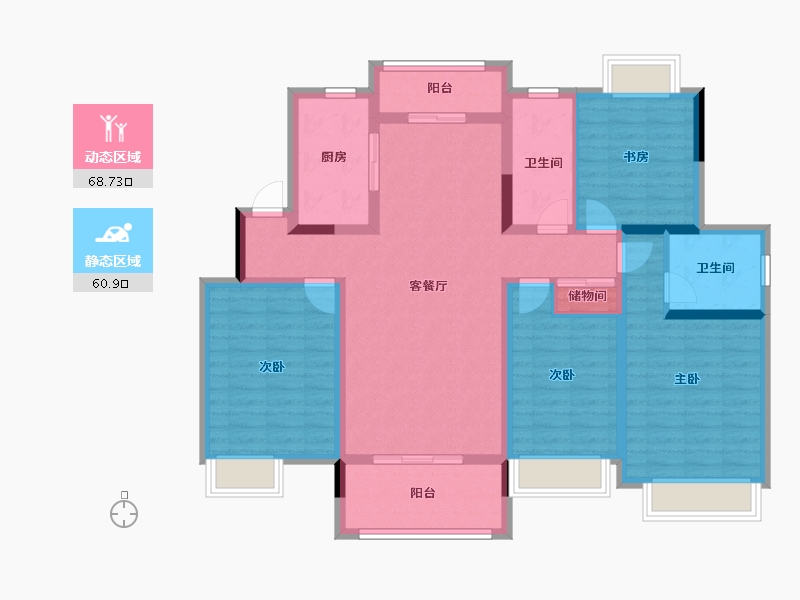 江苏省-扬州市-中海锦苑-115.00-户型库-动静分区