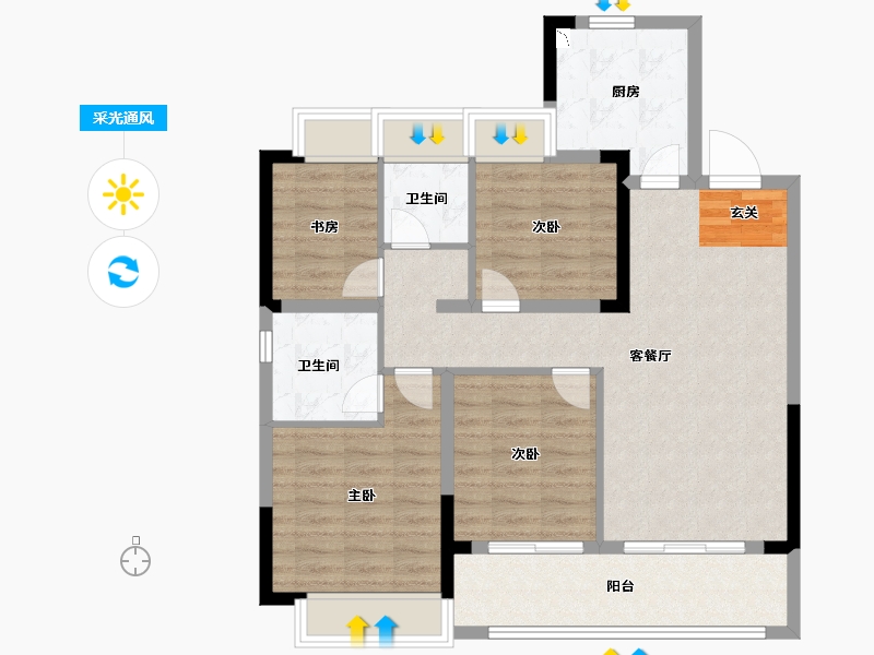 江苏省-南京市-望江悦府-92.00-户型库-采光通风