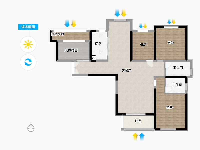 江苏省-淮安市-亿力未来城-116.00-户型库-采光通风