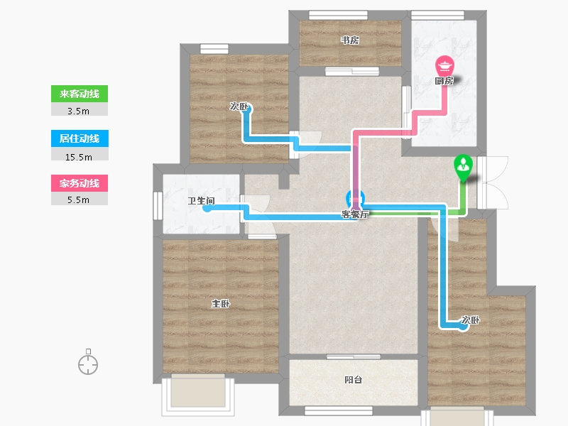 江苏省-南通市-鑫茂府-70.00-户型库-动静线