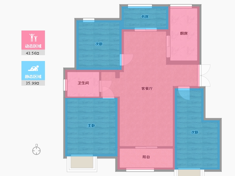 江苏省-南通市-鑫茂府-70.00-户型库-动静分区