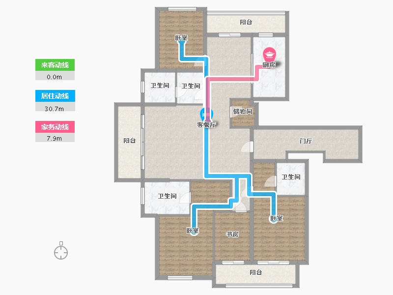 浙江省-杭州市-天都城天熙公馆-181.52-户型库-动静线