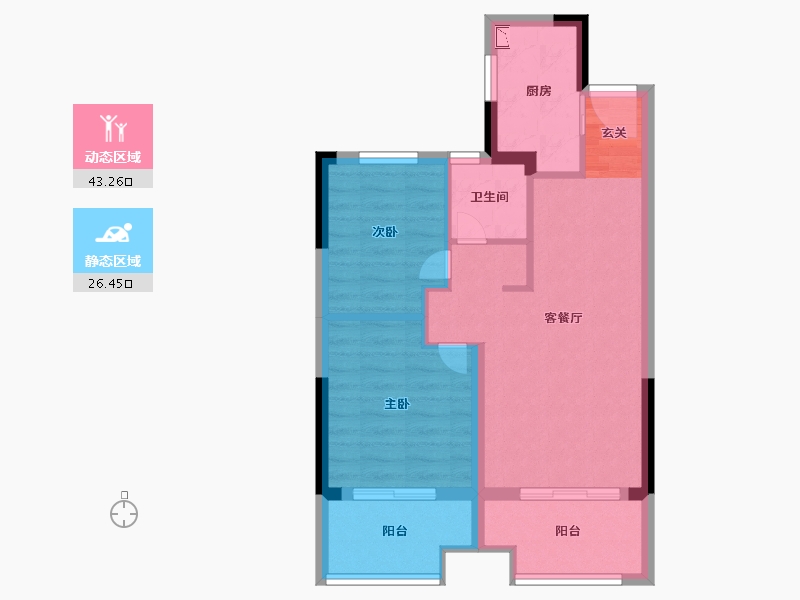 江苏省-南京市-四季金辉观岚-61.99-户型库-动静分区