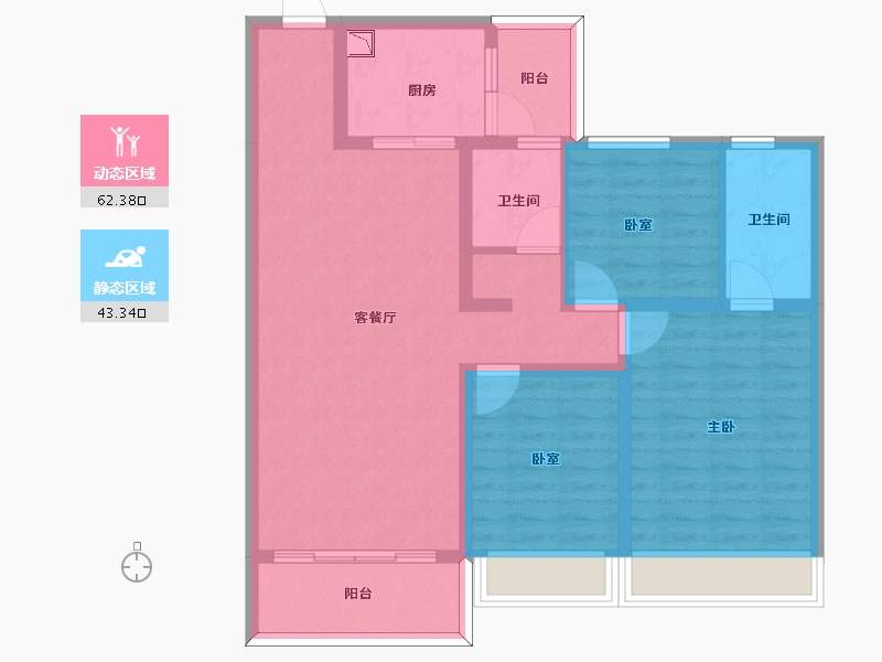 江苏省-南京市-碧桂园世纪城邦-94.00-户型库-动静分区