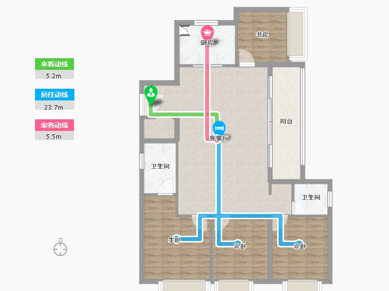 江苏省-苏州市-华侨城翡翠天域-108.00-户型库-动静线