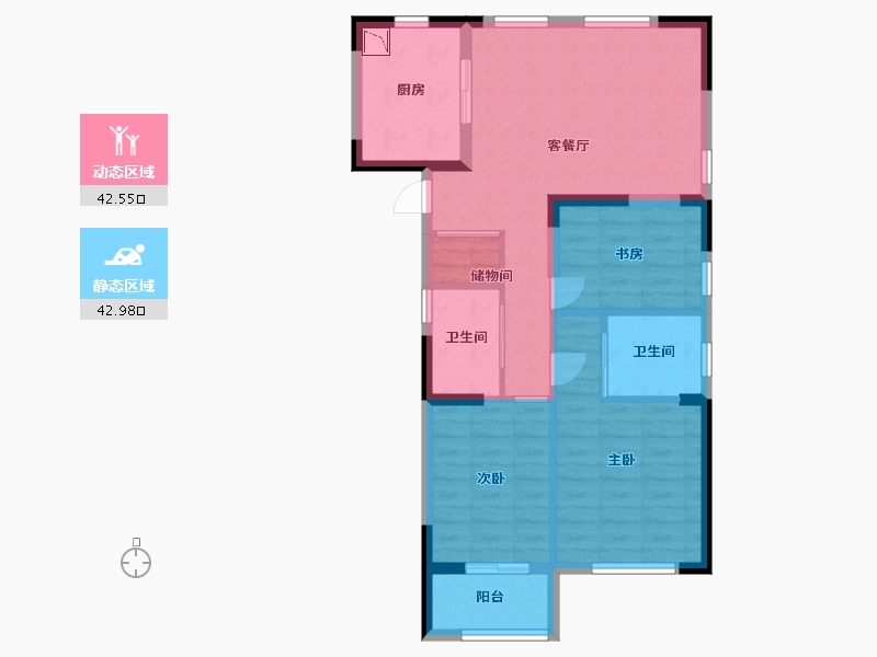 江苏省-淮安市-绿地御园-76.00-户型库-动静分区